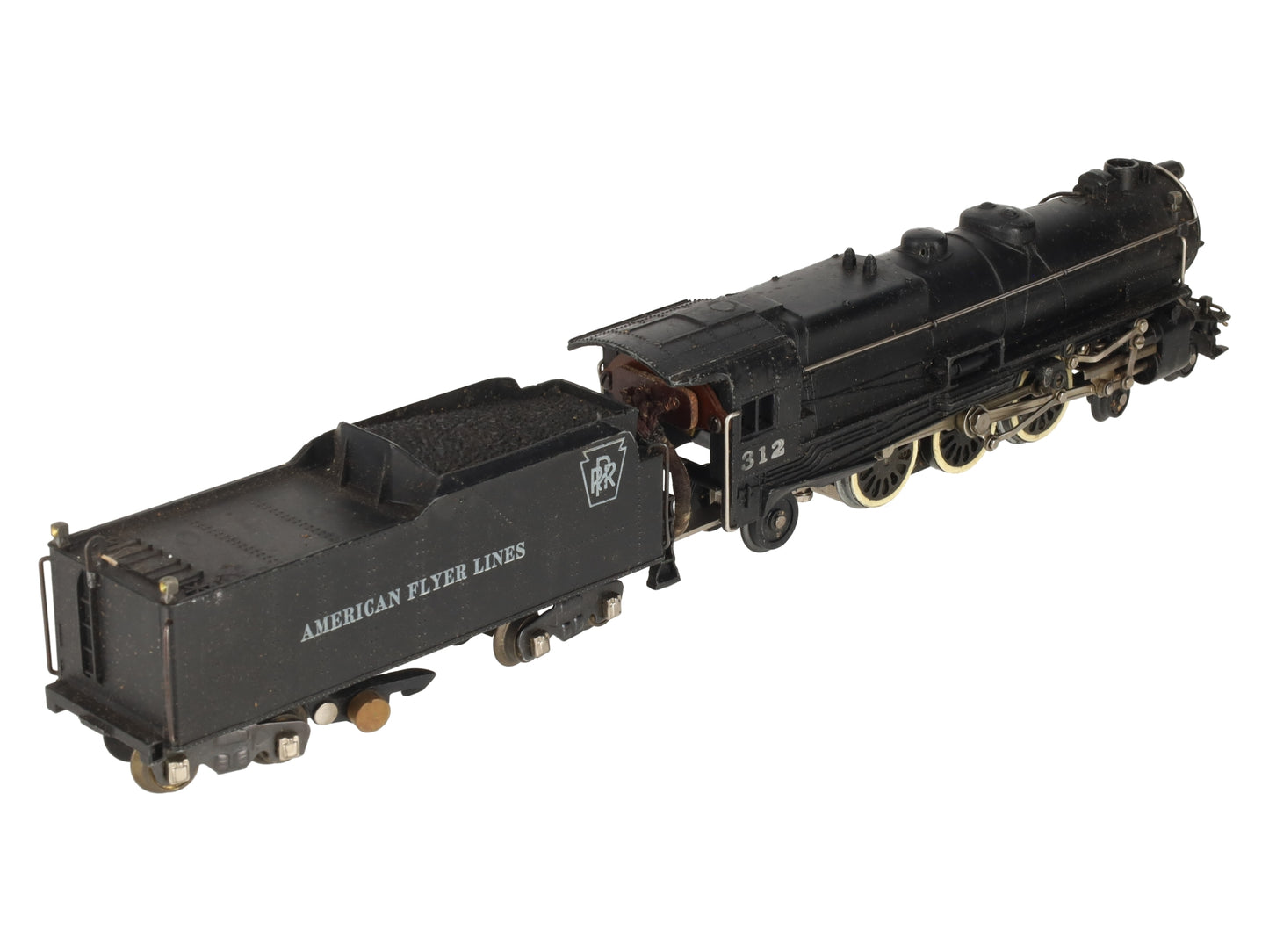 American Flyer 312 VIntage S PRR 4-6-2 Die-cast Steam Locomoive & Tender VG/Box