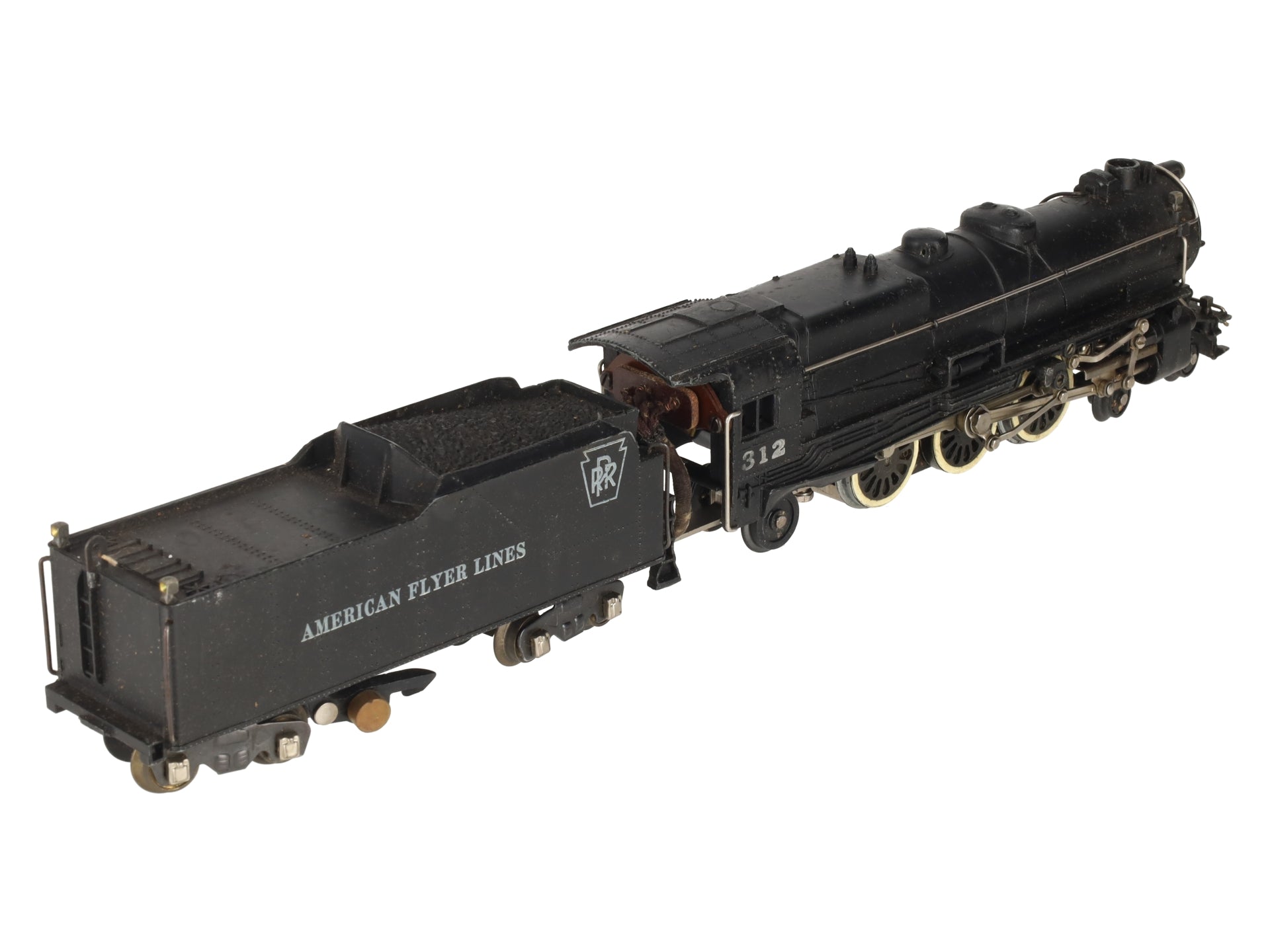 American Flyer 312 VIntage S PRR 4-6-2 Die-cast Steam Locomoive & Tender VG/Box