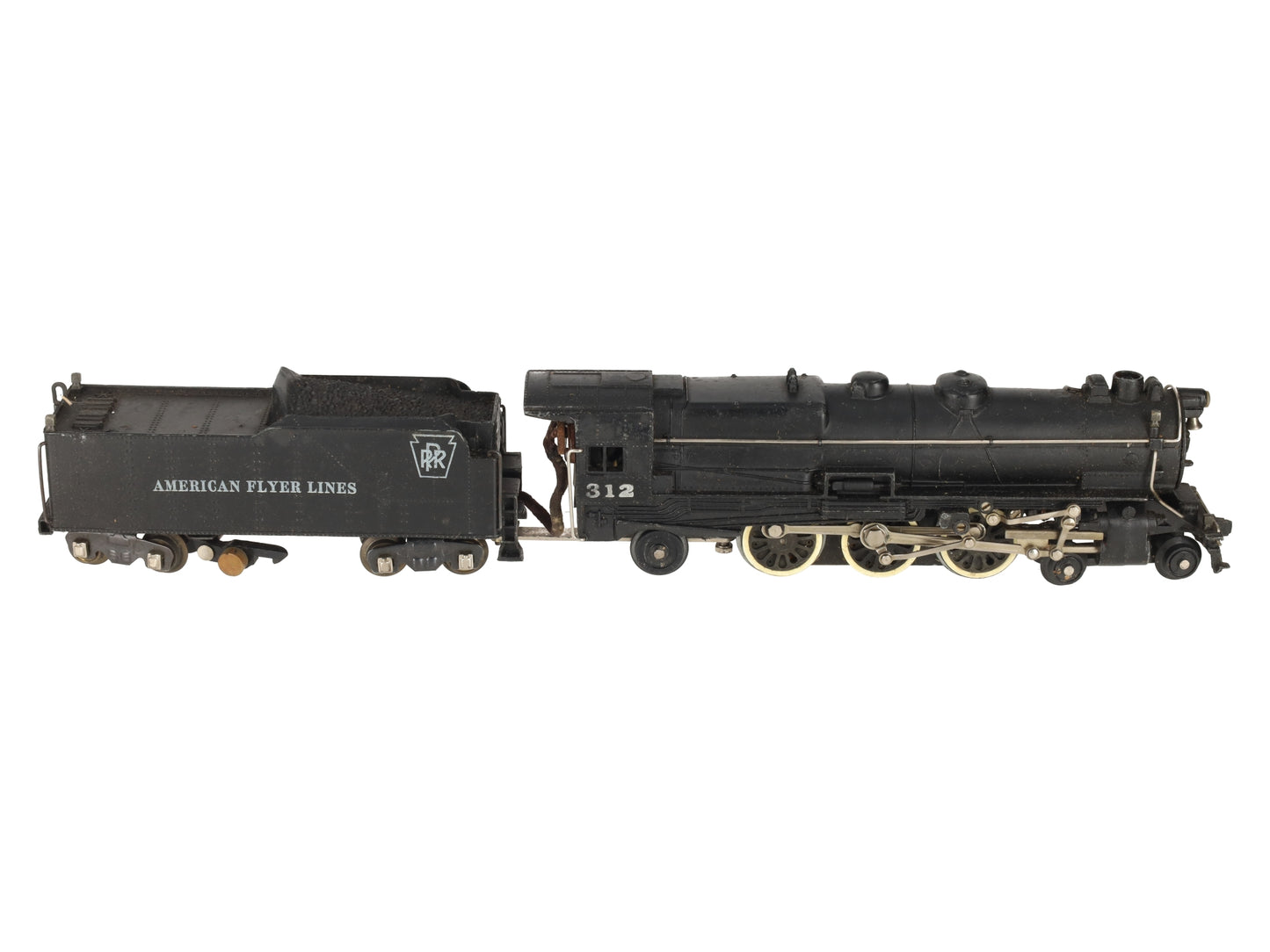 American Flyer 312 VIntage S PRR 4-6-2 Die-cast Steam Locomoive & Tender VG/Box