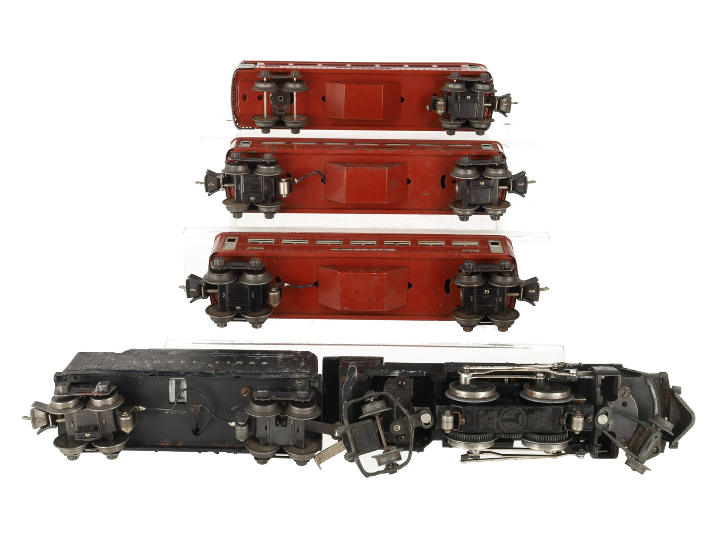 Lionel Vintage O 838W Prewar Steam Locomotive & Tender Passenger Car Set VG