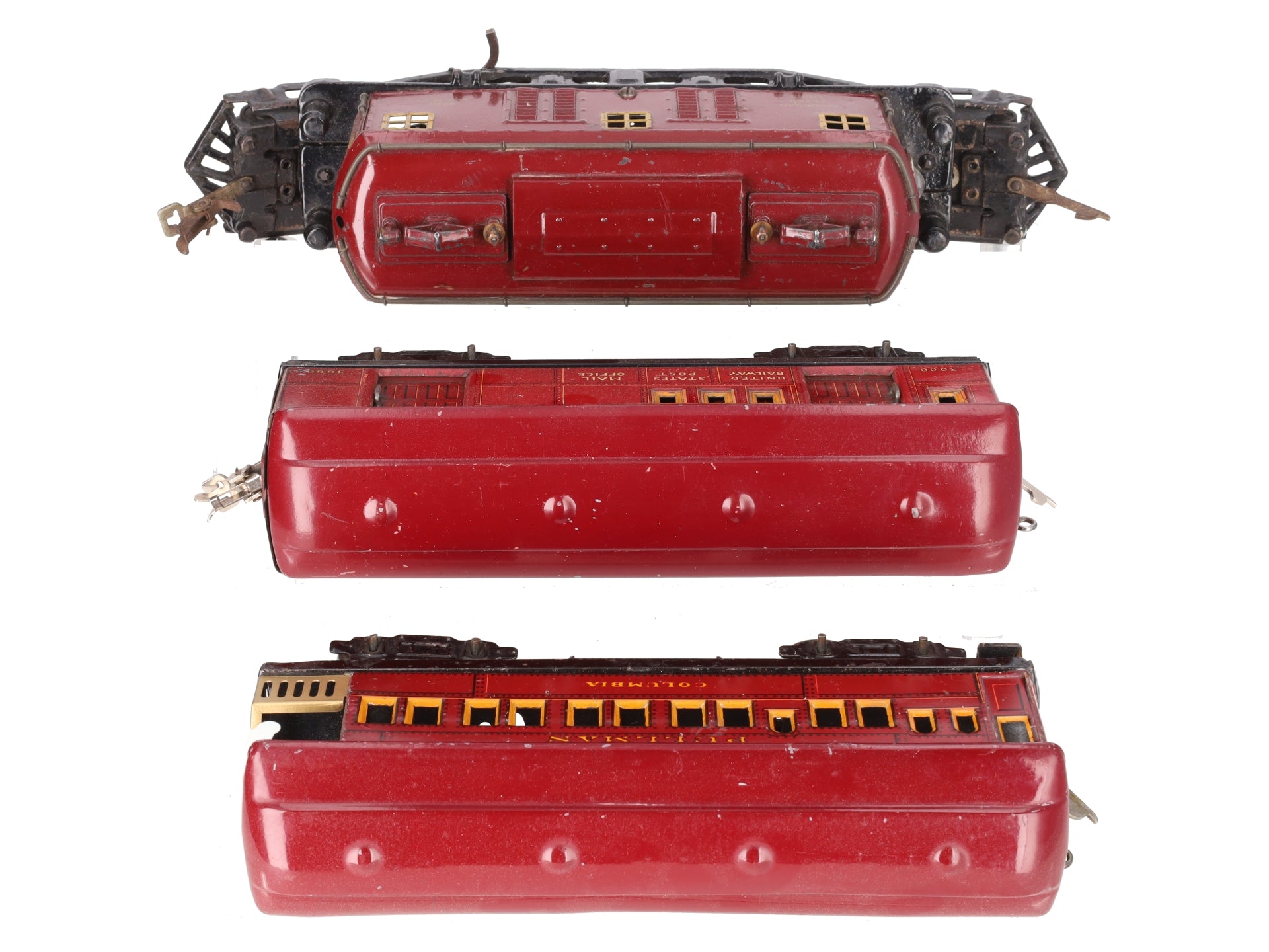 American Flyer Vintage O Electric Loco & Passenger Cars: 3020, 3000, 3001 [3] VG