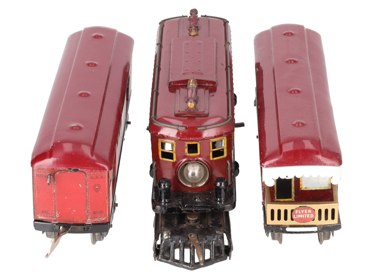 American Flyer Vintage O Electric Loco & Passenger Cars: 3020, 3000, 3001 [3] VG