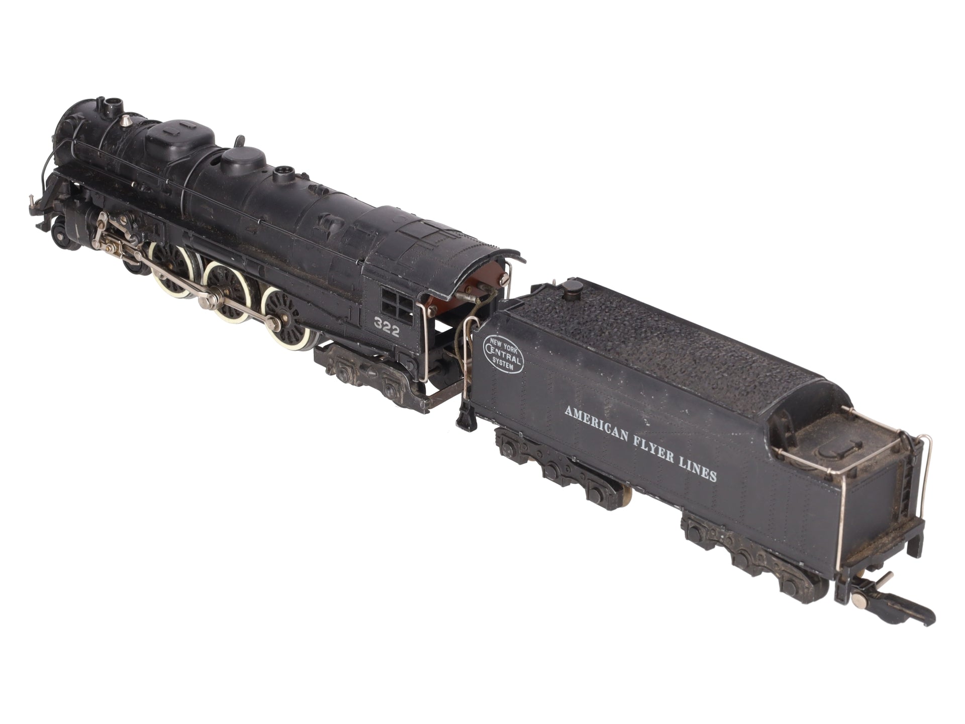 American Flyer 322 Vintage S NYC 4-6-4 Hudson Steam Locomotive & Tender VG