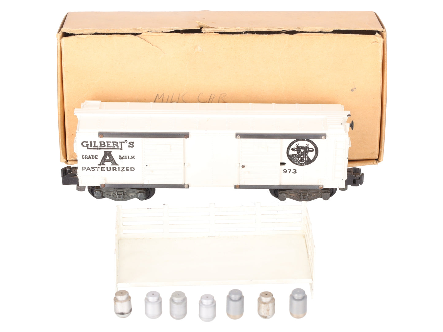 American Flyer 973 Vintage S Gilbert's Operating Milk Car Set VG/Box