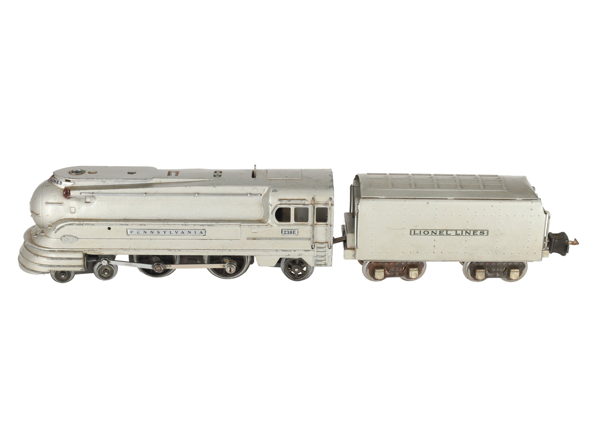Lionel 238E Vintage O Prewar PRR Silver Torpedo Streamlined Steam Locomotive VG/Box