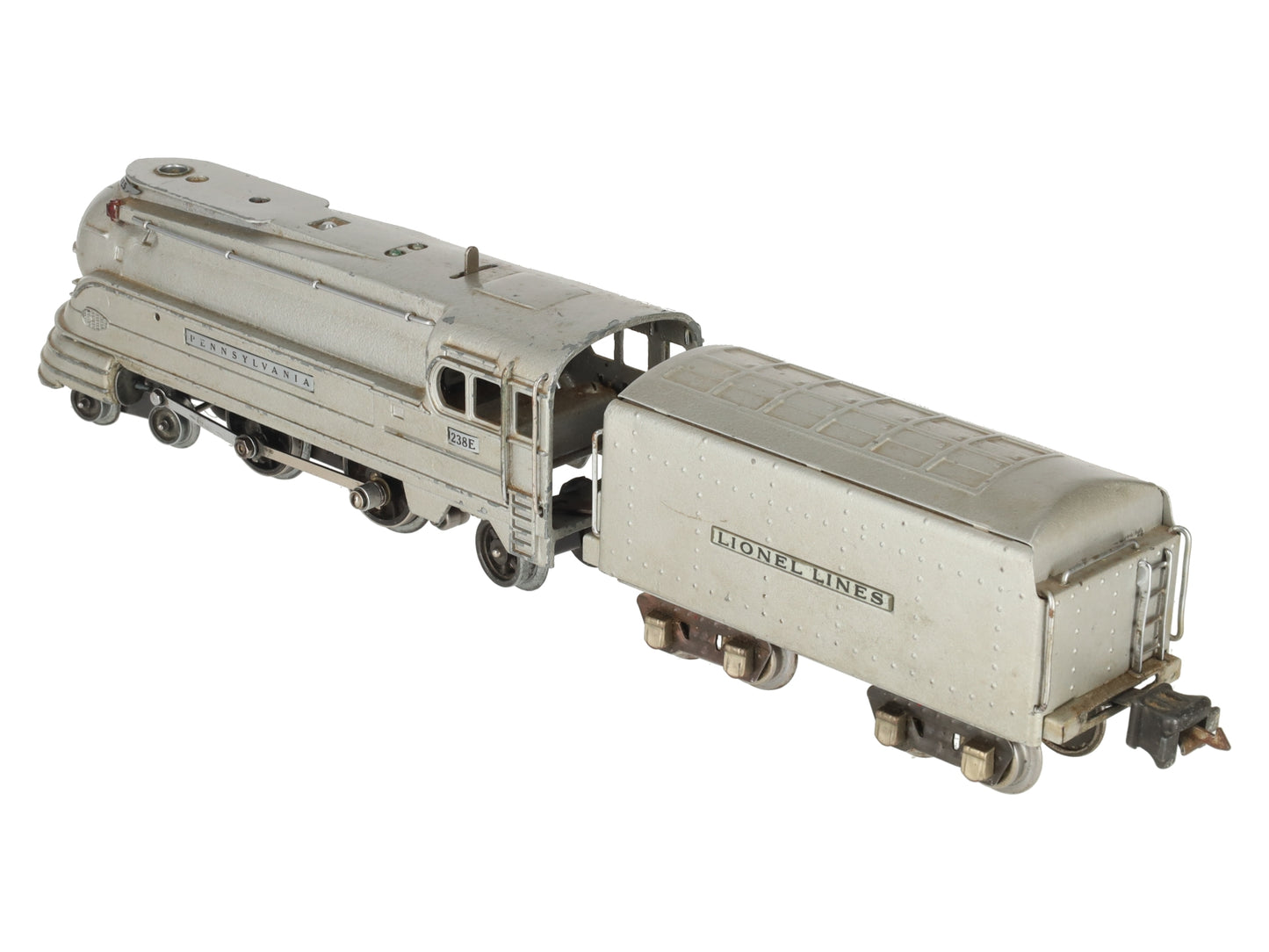 Lionel 238E Vintage O Prewar PRR Silver Torpedo Streamlined Steam Locomotive VG/Box
