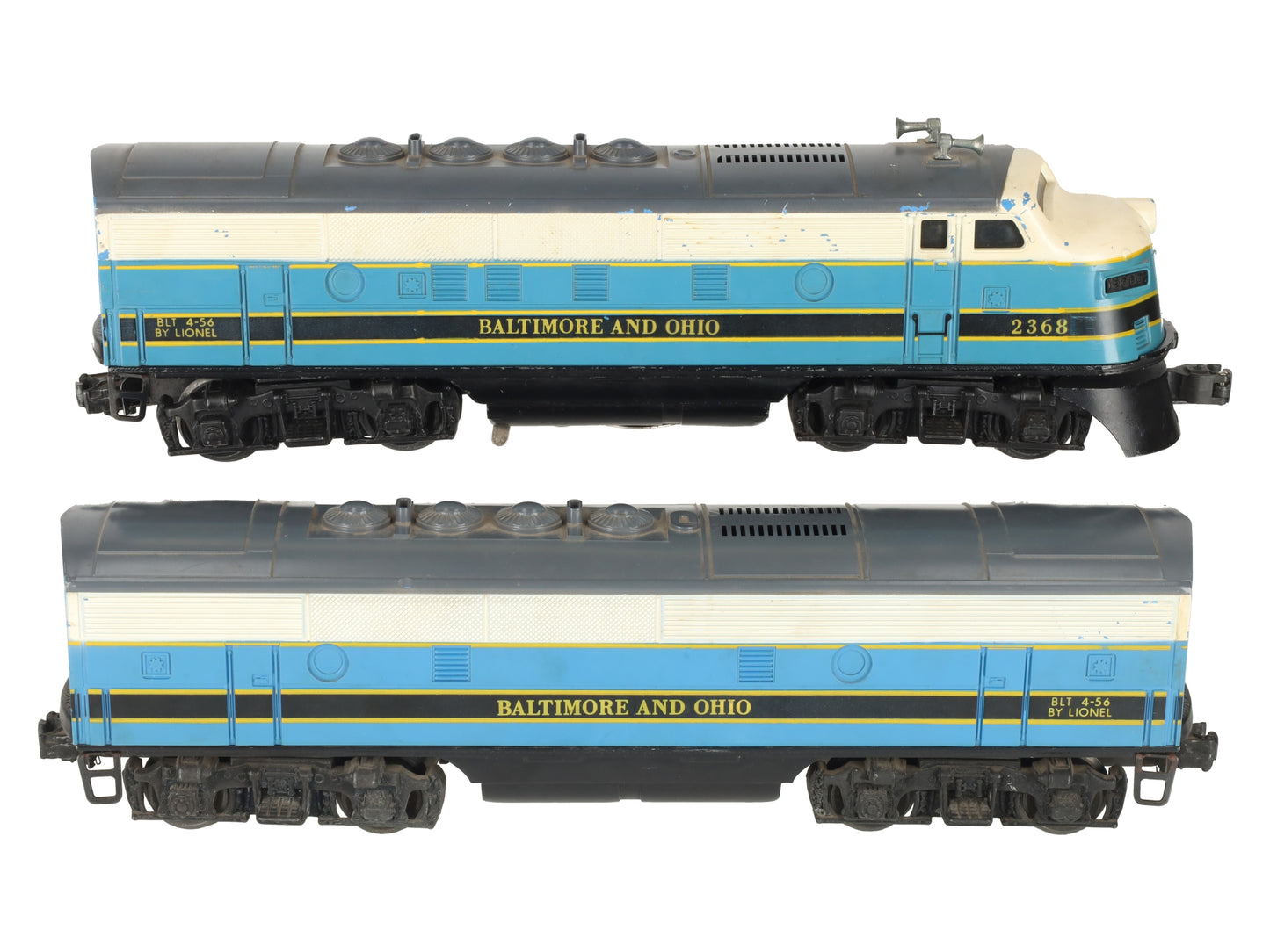 Lionel 2368 Vintage O Baltimore & Ohio F3 AB Diesel Locomotives VG