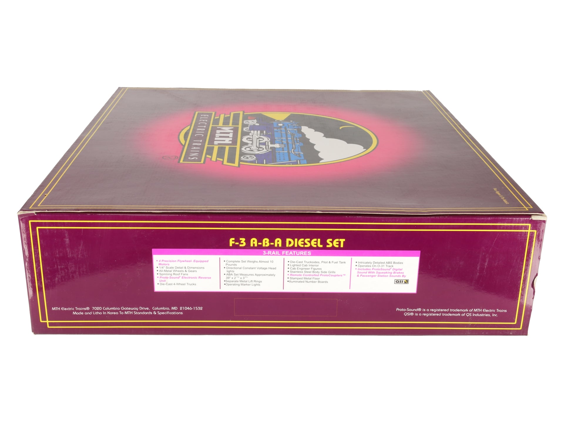 MTH O Undecorated F-3 ABA Diesel Set EX/Box