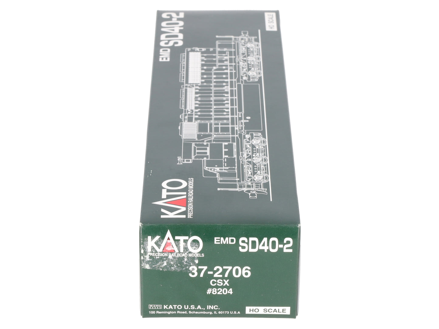 Kato 37-2706 HO CSX SD40-2 Diesel Locomotive #8204 LN/Box