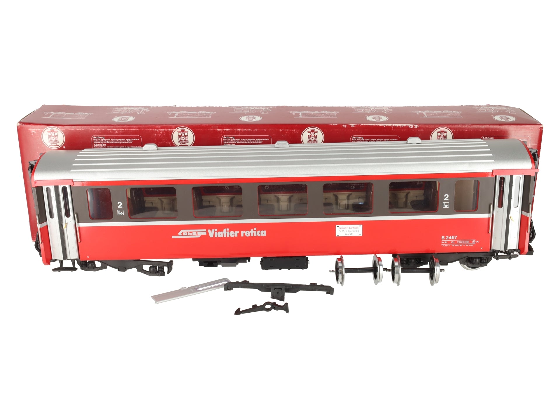 LGB 33670 G Scale RhB Passenger Car - Metal Wheels VG