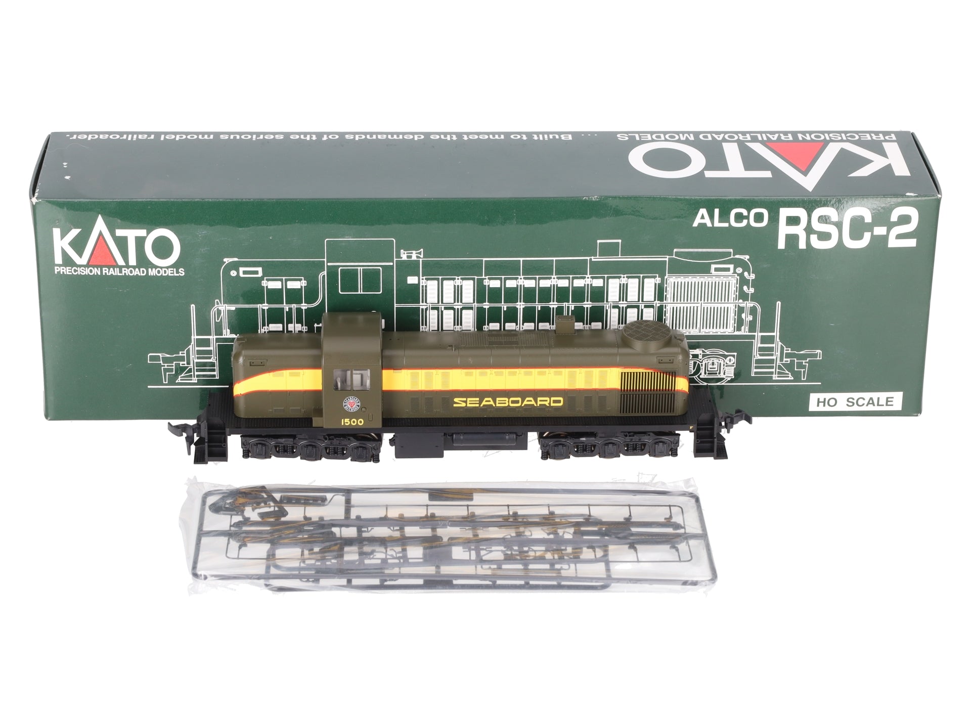 Kato 37-2604 HO Scale Seaboard Coast Line Alco RSC-2 Diesel Engine #1500 EX/Box