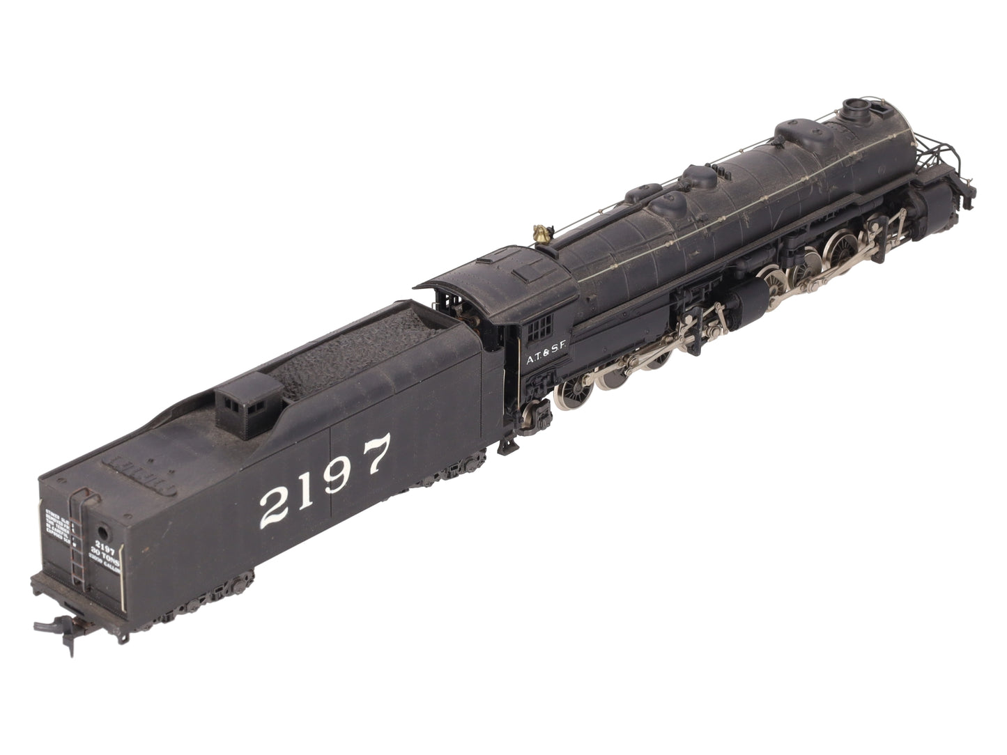 AHM 5091 HO Scale Santa Fe 2-8-8-2 Mallet Steam Locomotive & Tender #2197 VG/Box