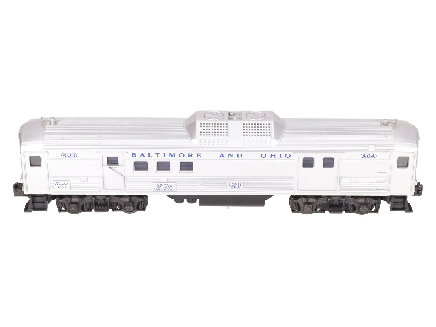 Lionel 404 Vintage O Baltimore & Ohio RDC Budd Baggage & Mail Car EX