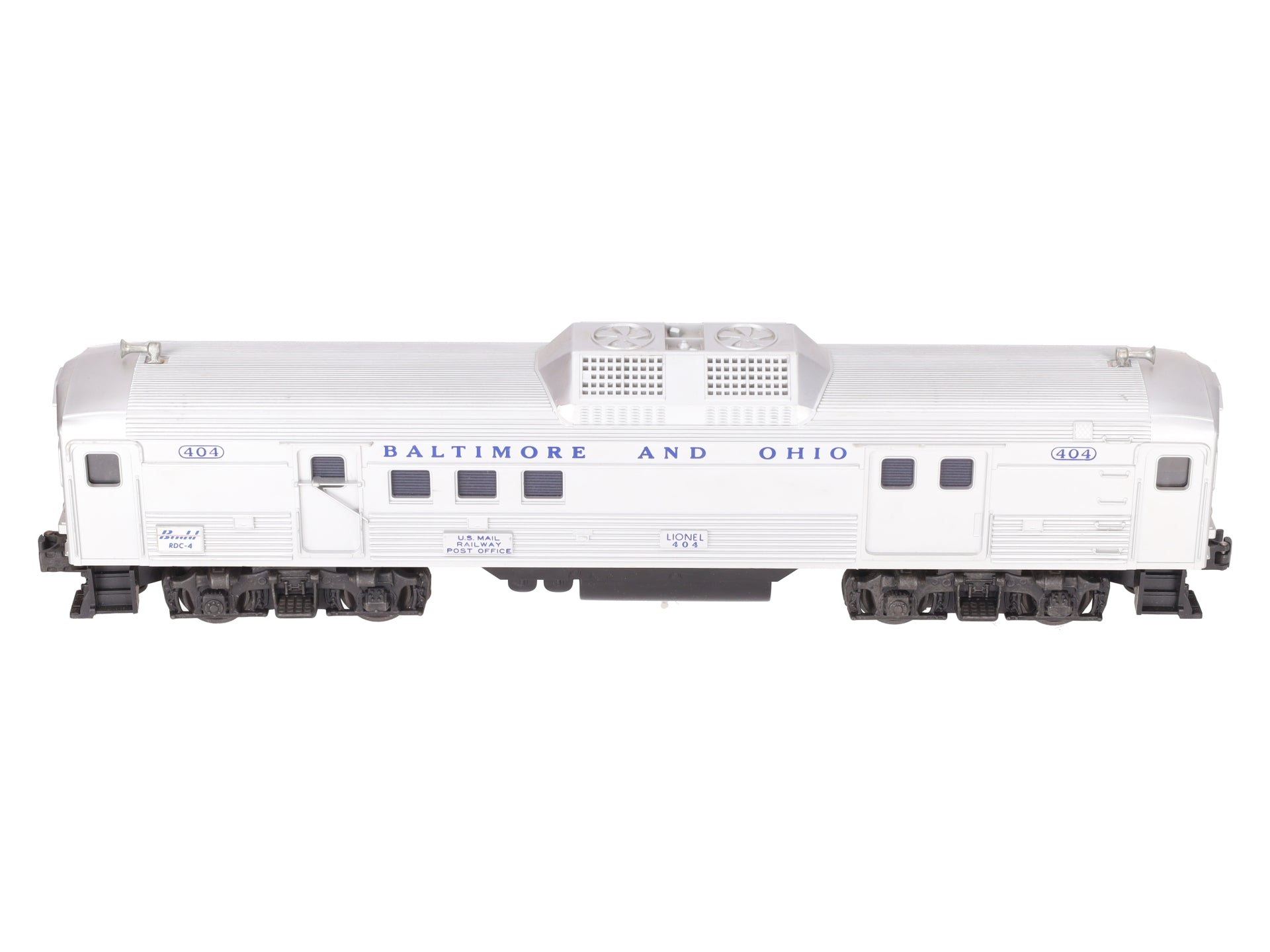 Lionel 404 Vintage O Baltimore & Ohio RDC Budd Baggage & Mail Car EX
