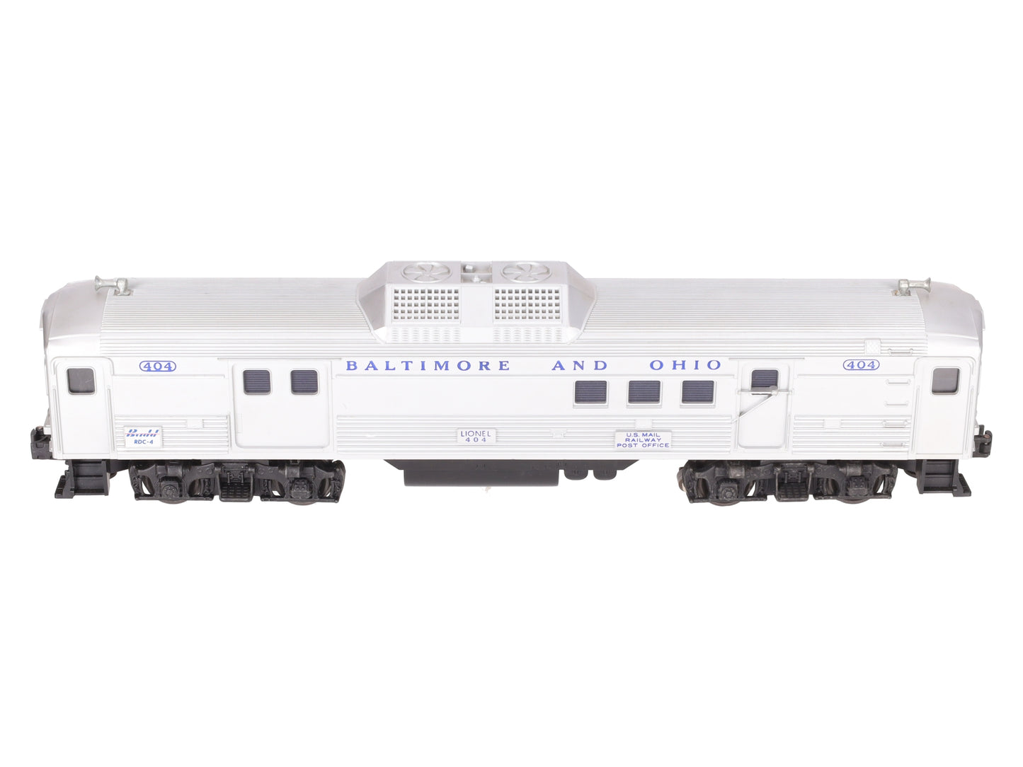 Lionel 404 Vintage O Baltimore & Ohio RDC Budd Baggage & Mail Car EX