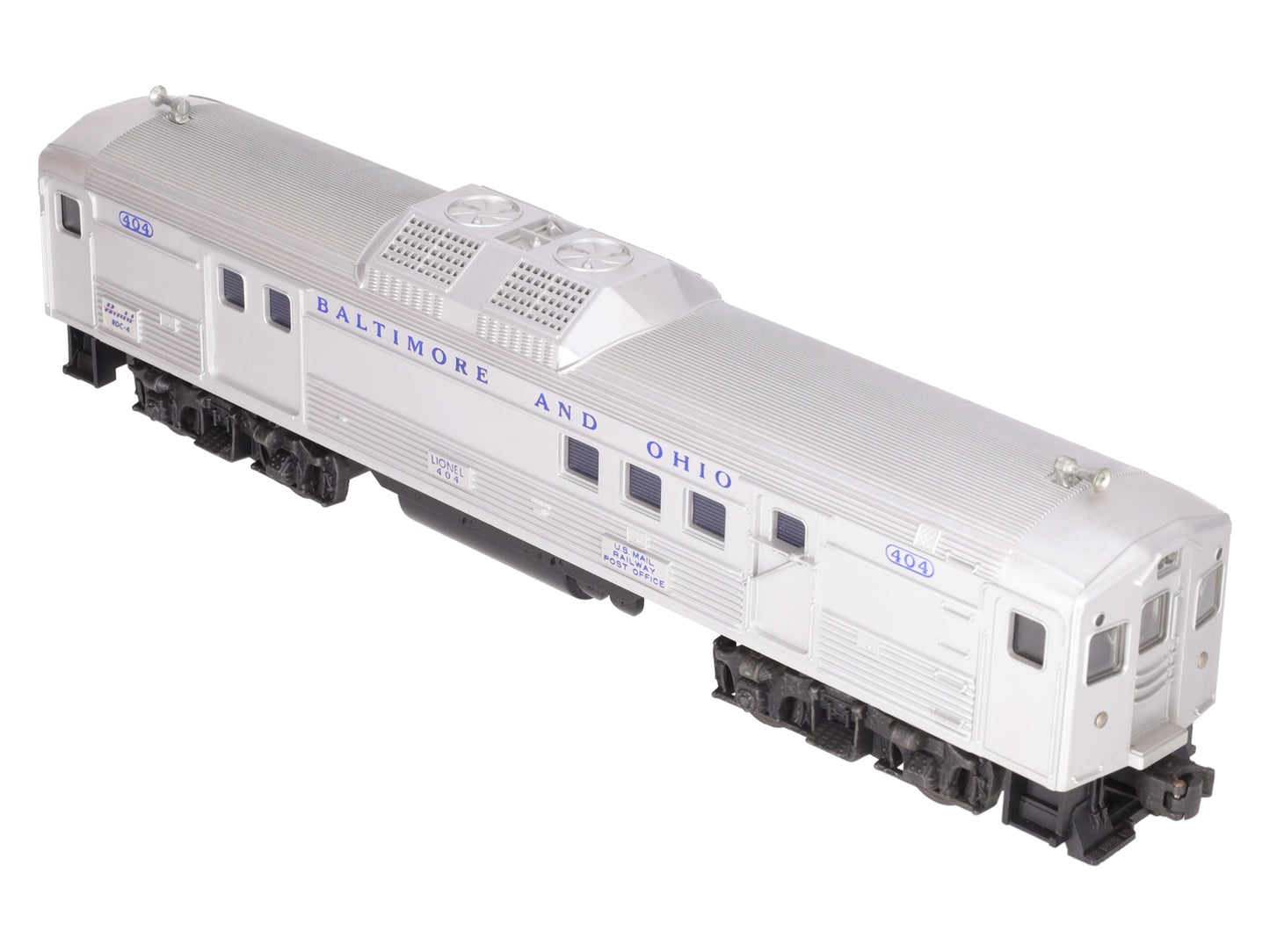 Lionel 404 Vintage O Baltimore & Ohio RDC Budd Baggage & Mail Car EX