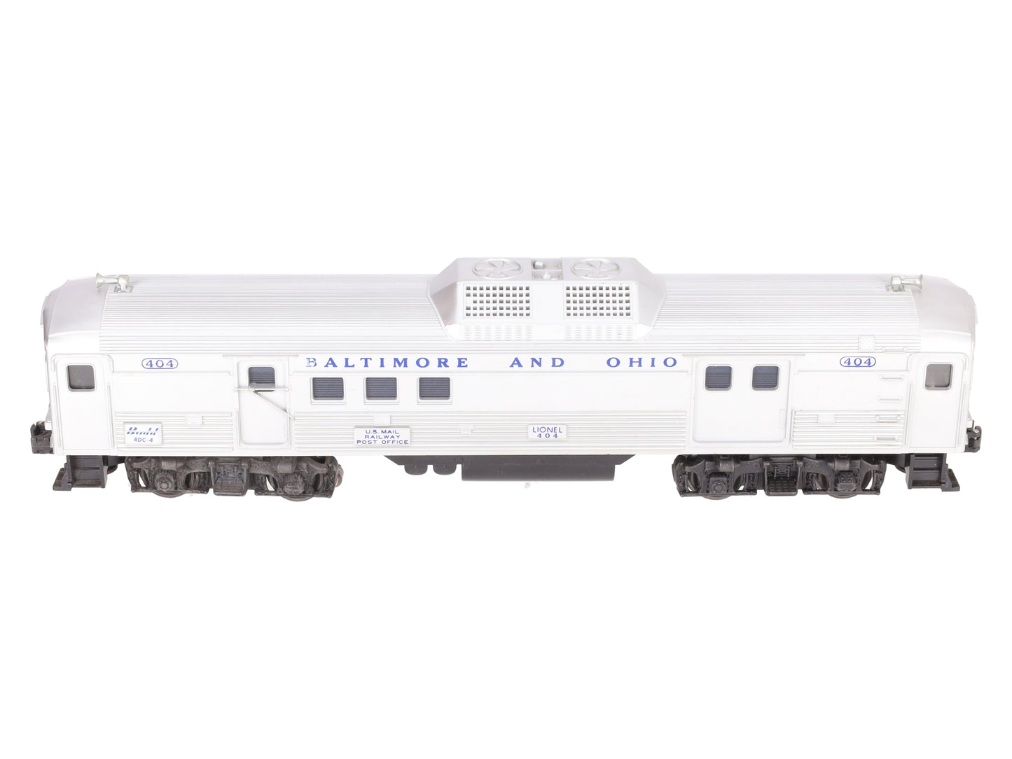 Lionel 404 Vintage O Baltimore & Ohio RDC Budd Baggage & Mail Car EX