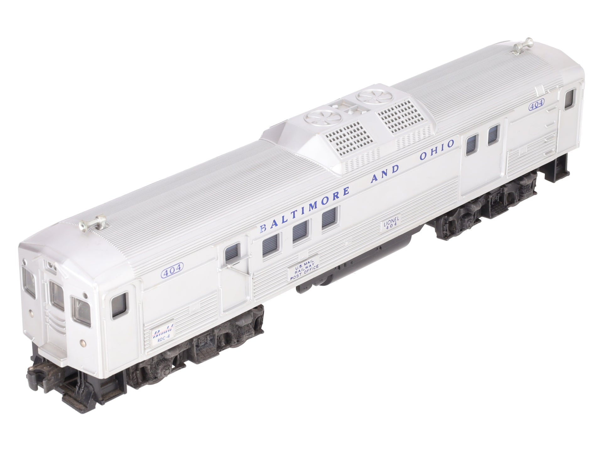 Lionel 404 Vintage O Baltimore & Ohio RDC Budd Baggage & Mail Car EX