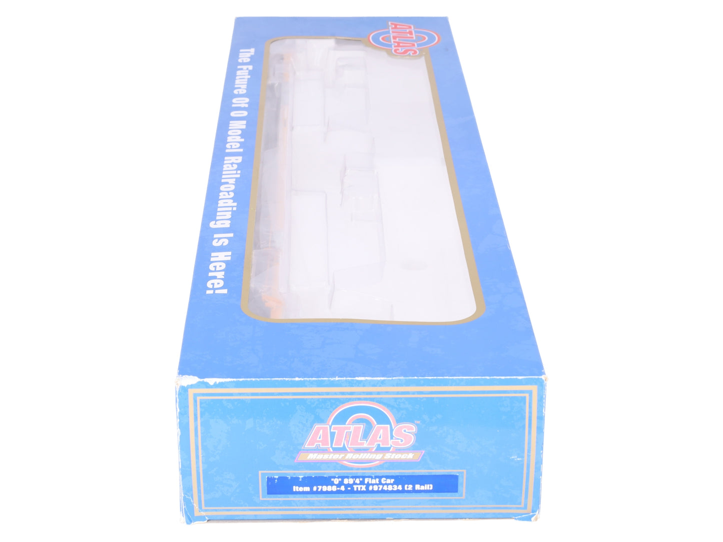 Atlas 7986-4 O Scale TTX 89'4" Flat Car #974834 (2-Rail) EX/Box