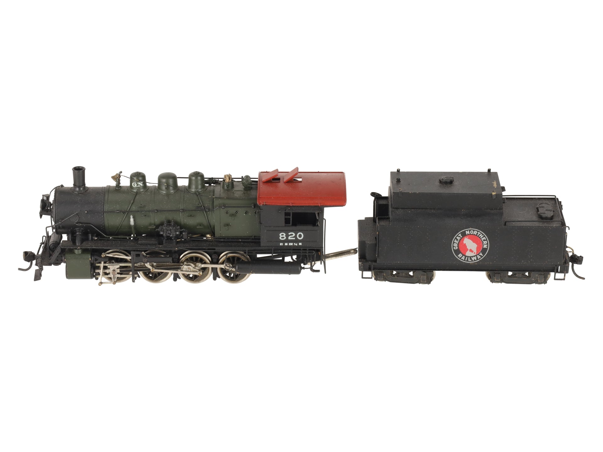 Tenshodo 820 HO Brass Great Northern Railway Steam Locomotive w/ Tender #820