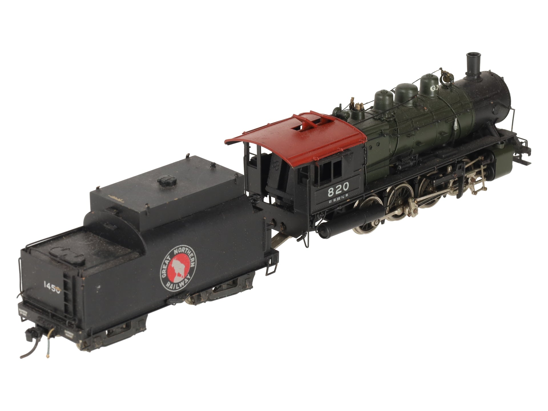 Tenshodo 820 HO Brass Great Northern Railway Steam Locomotive w/ Tender #820