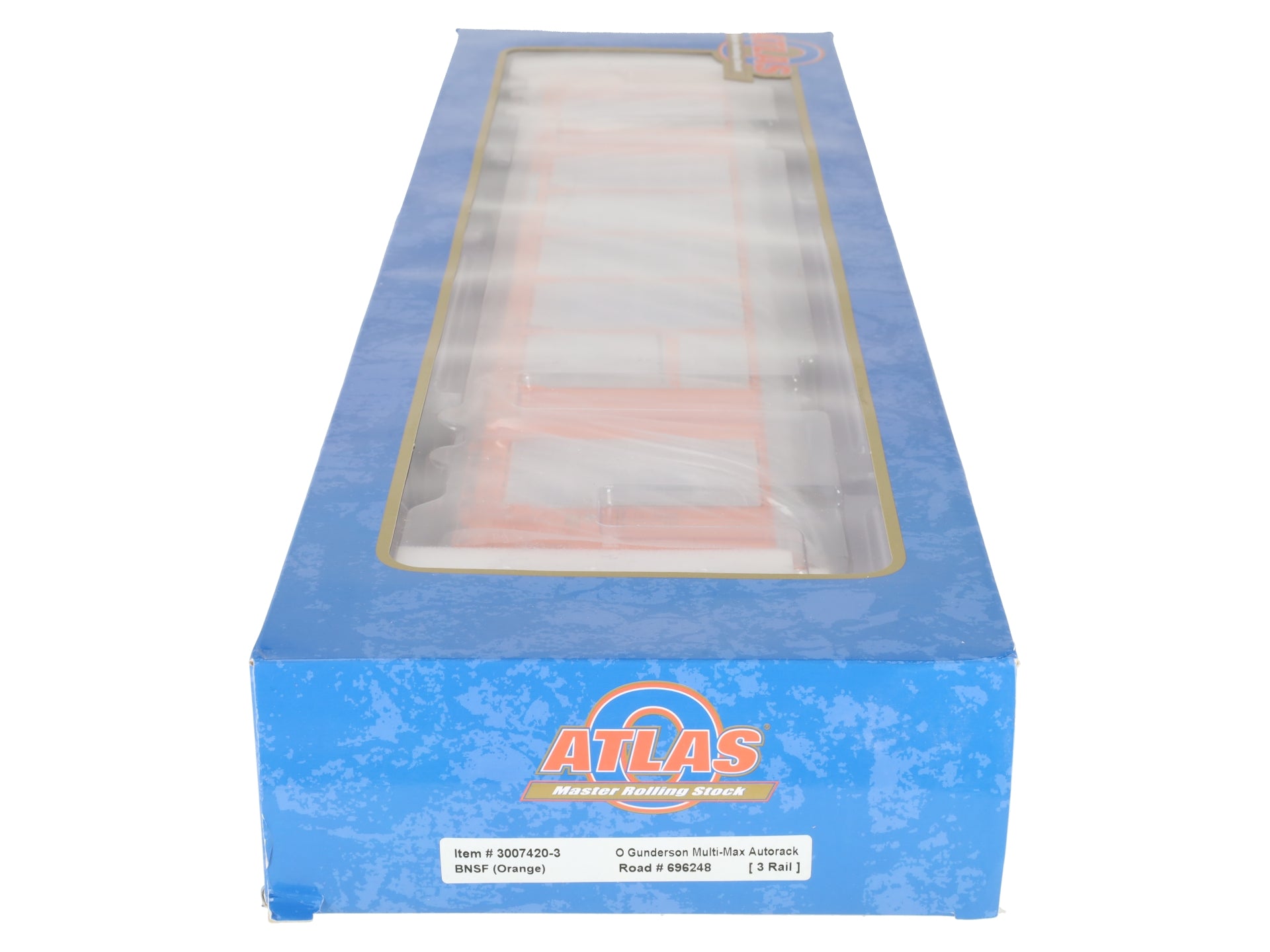 Atlas 3007420-3 O Gauge BNSF Gunderson Multi-Max Autorack #696248 (3-Rail) NIB