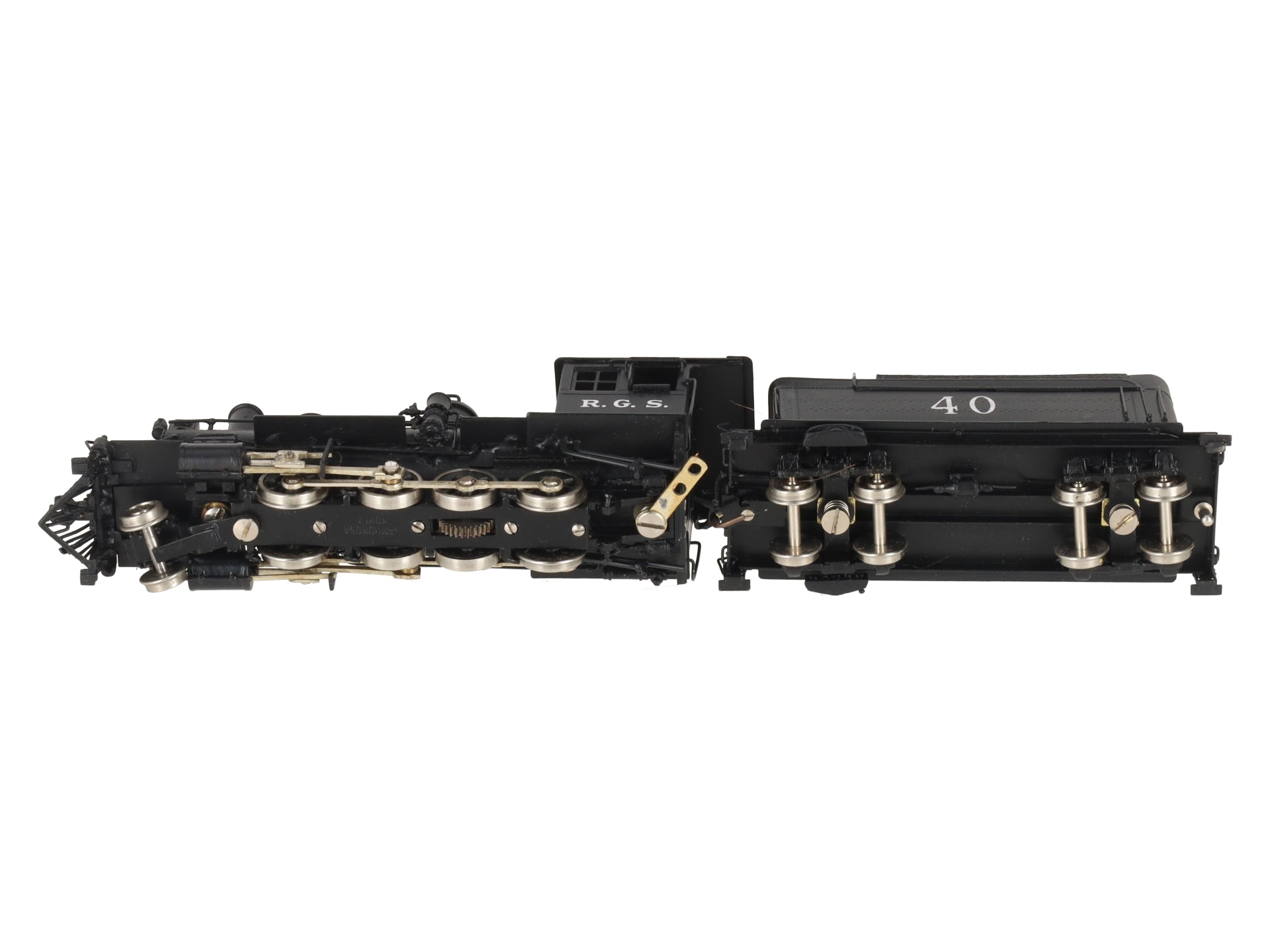 Key Imports HOn3 BRASS RGS 2-8-0 Consolidation Steam Loco & Tender #40 EX/Box