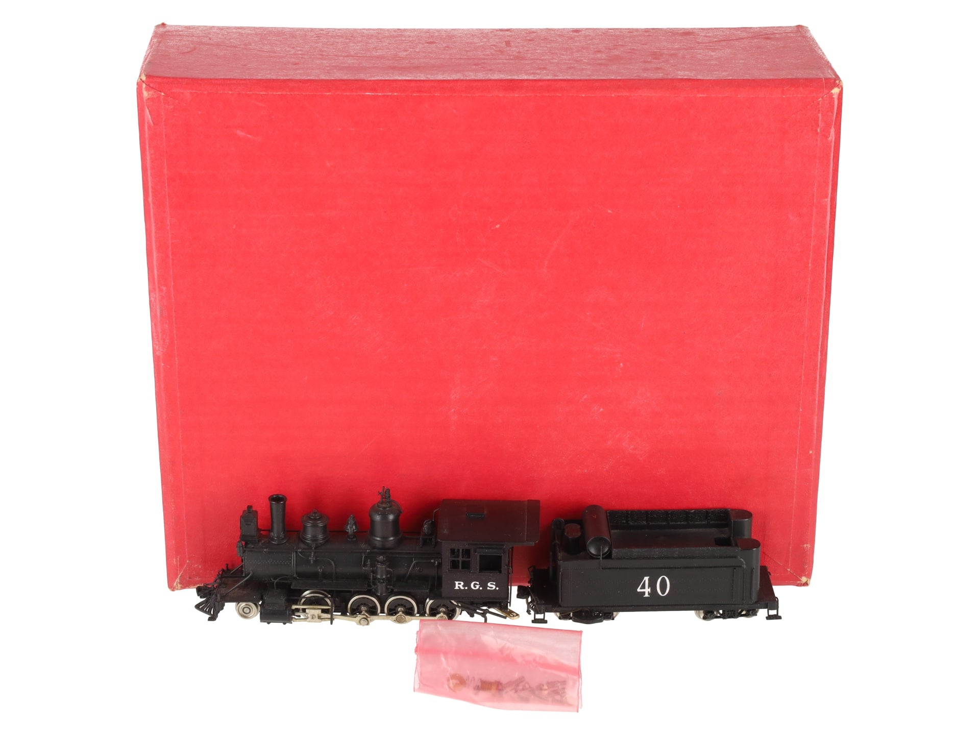 Key Imports HOn3 BRASS RGS 2-8-0 Consolidation Steam Loco & Tender #40 EX/Box
