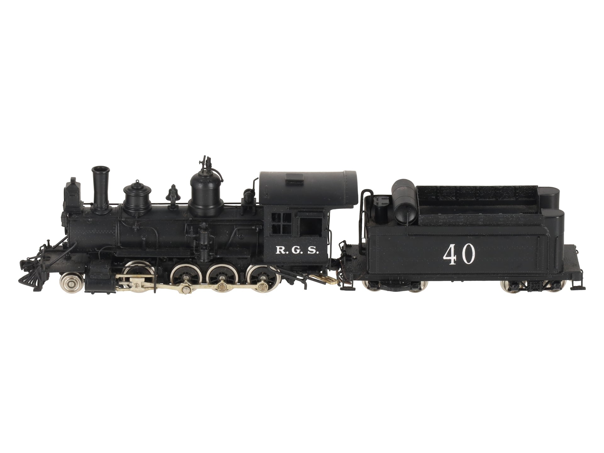 Key Imports HOn3 BRASS RGS 2-8-0 Consolidation Steam Loco & Tender #40 EX/Box