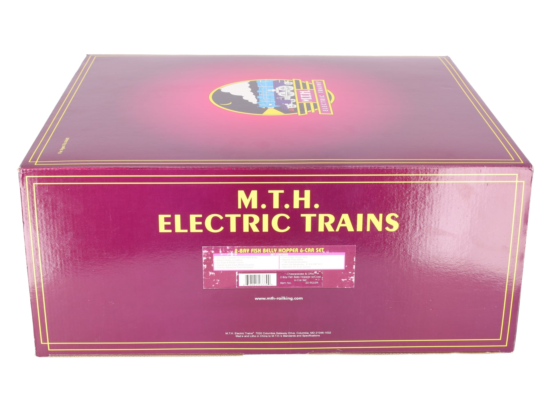 MTH 20-90339 O Chesapeake & Ohio Premier Fish Belly Hopper Car Set (Set of 6) EX/Box