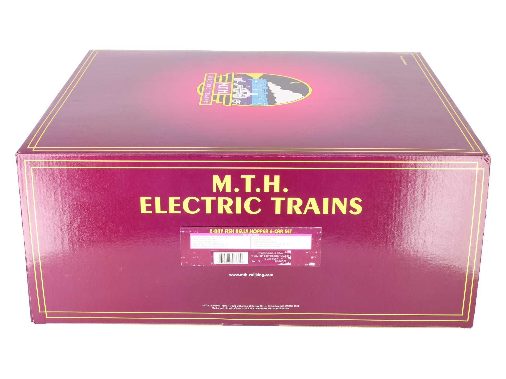 MTH 20-90339 O Chesapeake & Ohio Premier Fish Belly Hopper Car Set (Set of 6) EX/Box