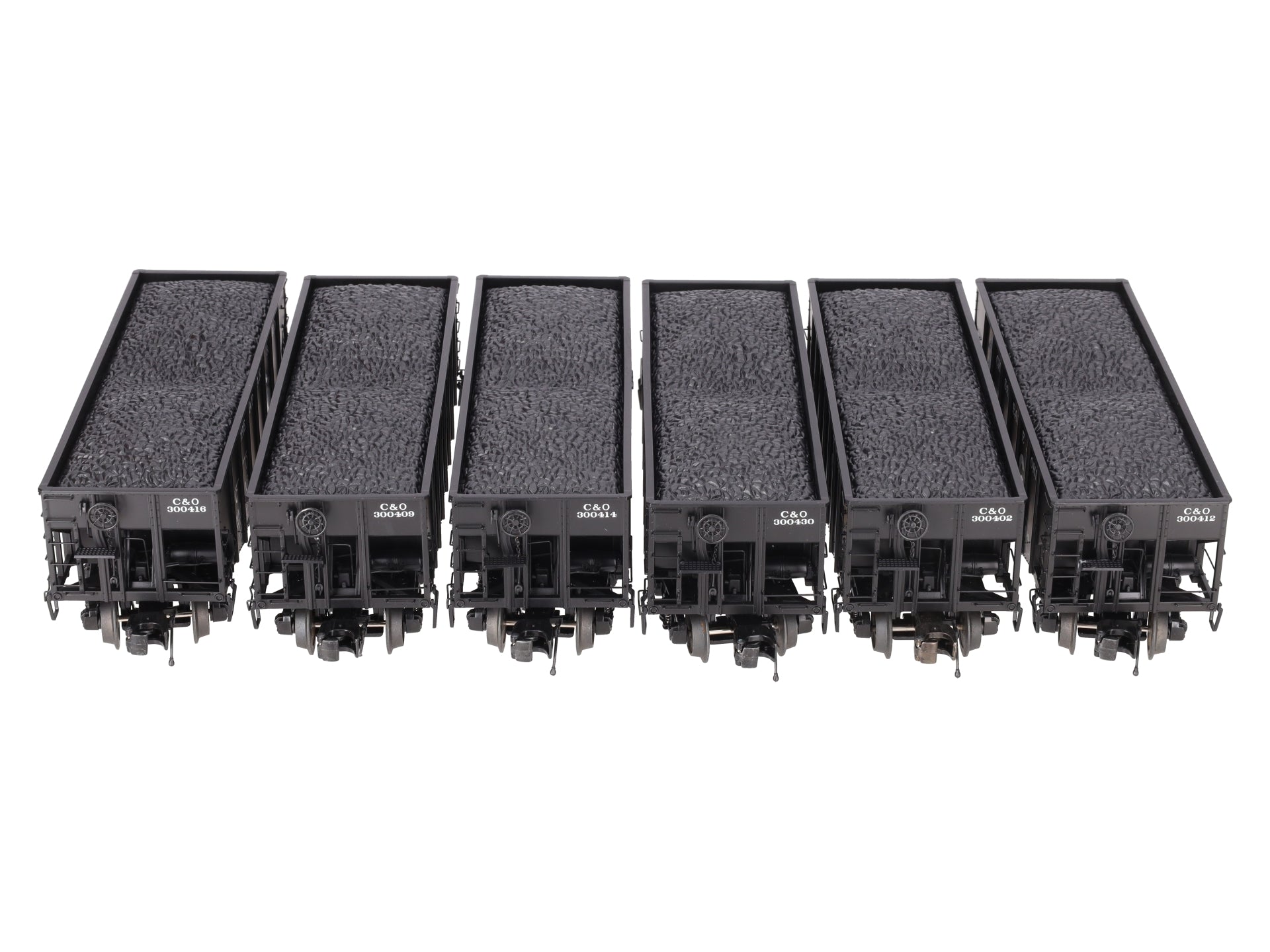 MTH 20-90339 O Chesapeake & Ohio Premier Fish Belly Hopper Car Set (Set of 6) EX/Box