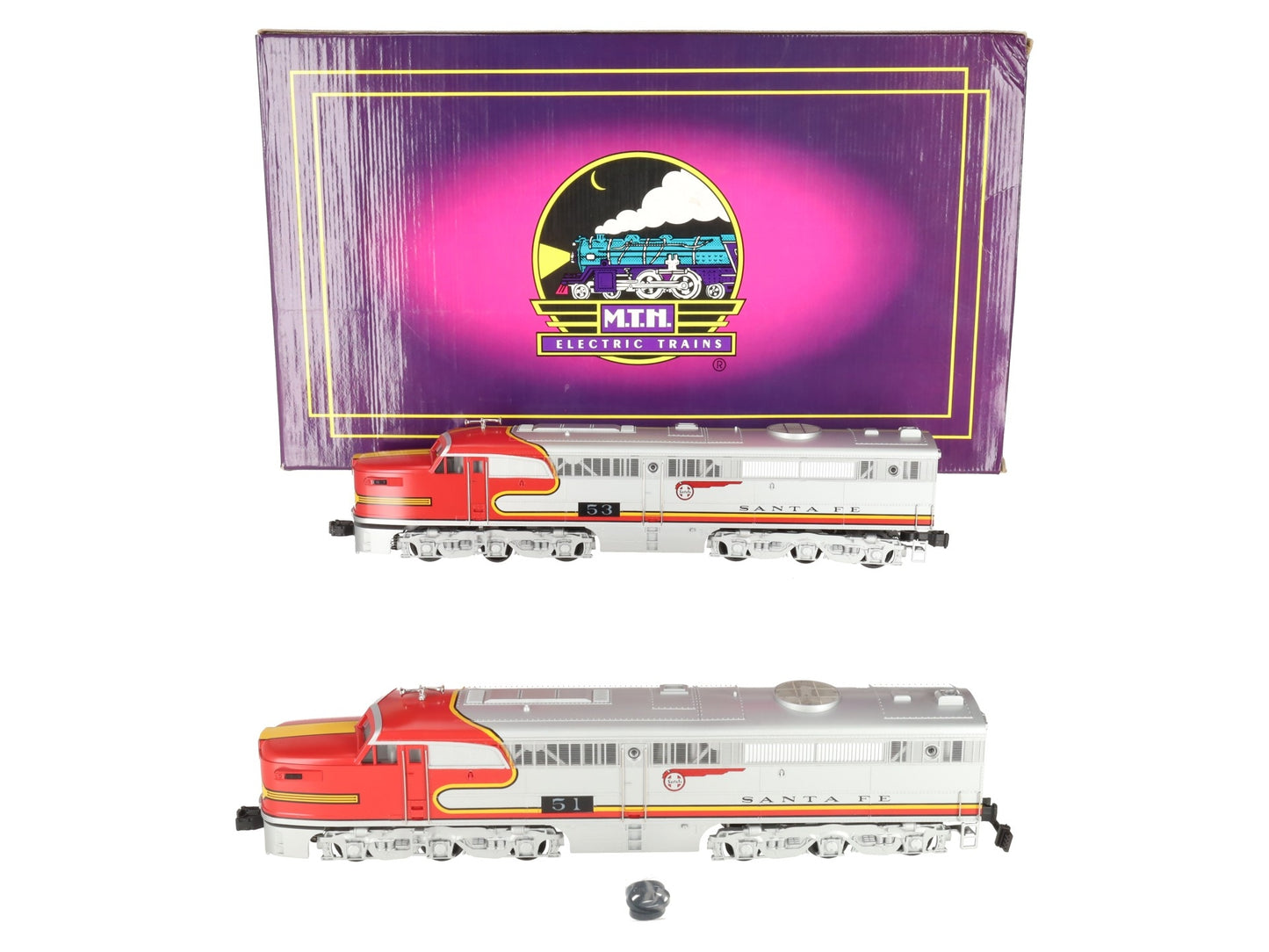 MTH 20-2024-1 O AT&SF Alco PA AA Diesel Set w/PS1 #51/53 EX/Box