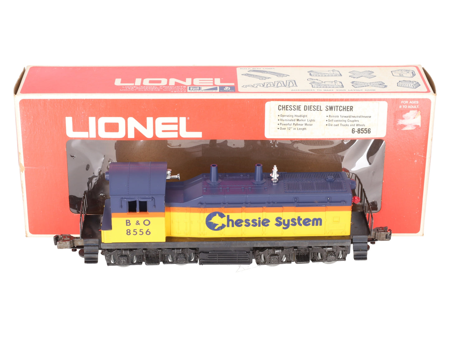 Lionel 6-8556 O Gauge Chessie NW-2 Diesel Switcher Locomotive #8556 EX/Box