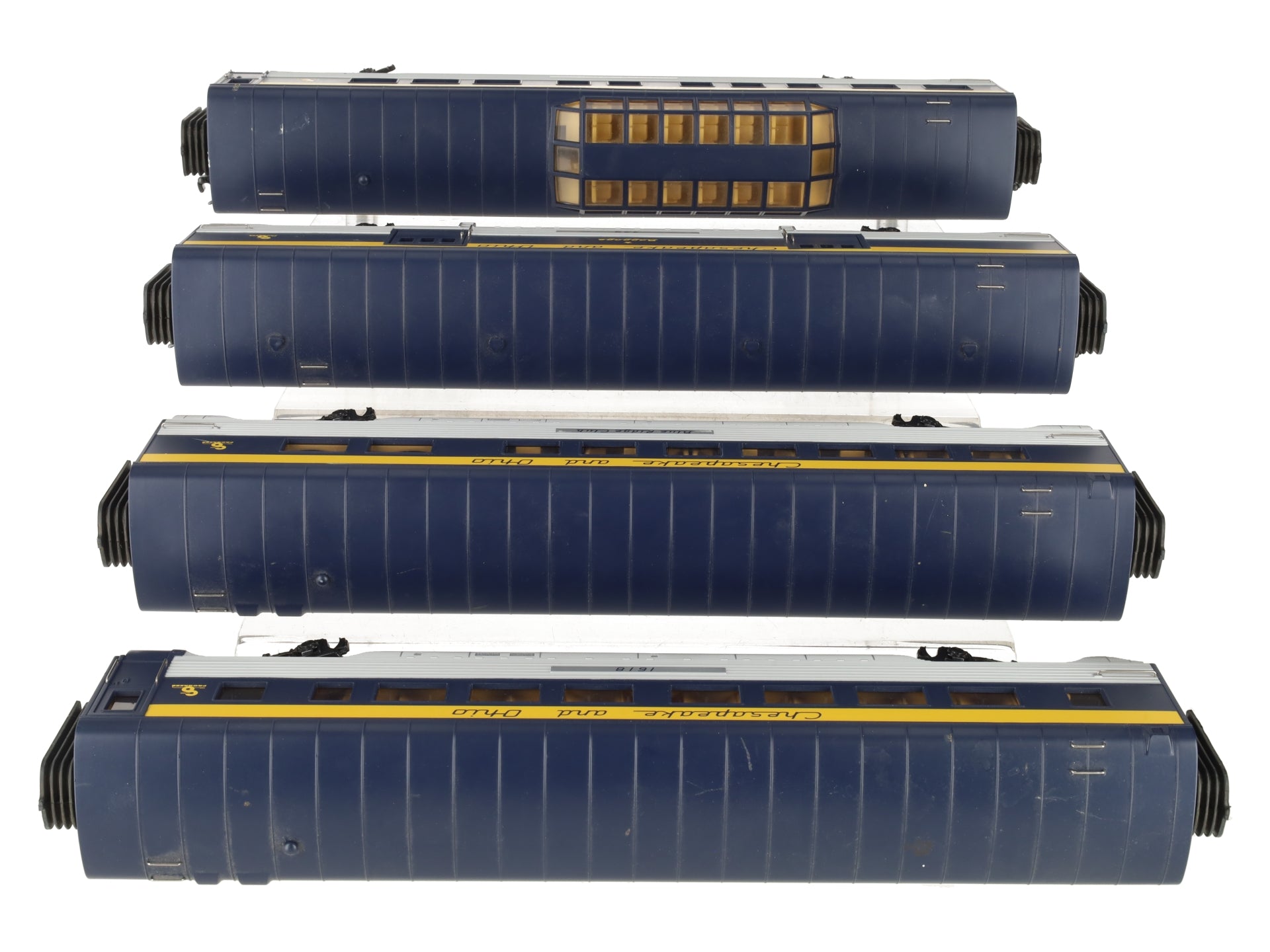 MTH 30-67005 O C&O RailKing 60' Streamlined ABS Passenger Set (Set of 4) EX/Box