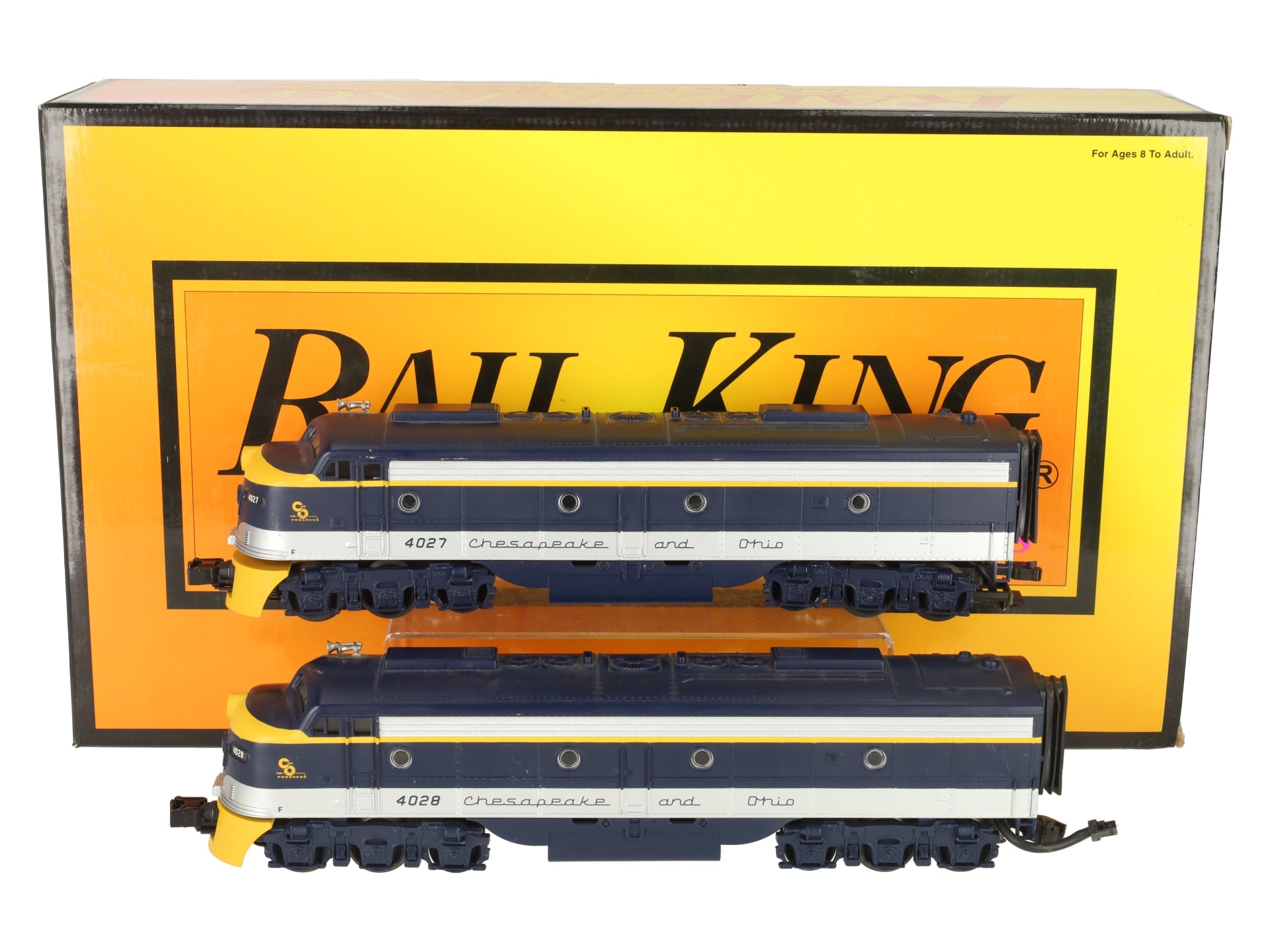 MTH 30-2272-1 C&O E-8 AA Diesel Engine Set w/Proto-Sound 2.0 #4027/4028 EX/Box
