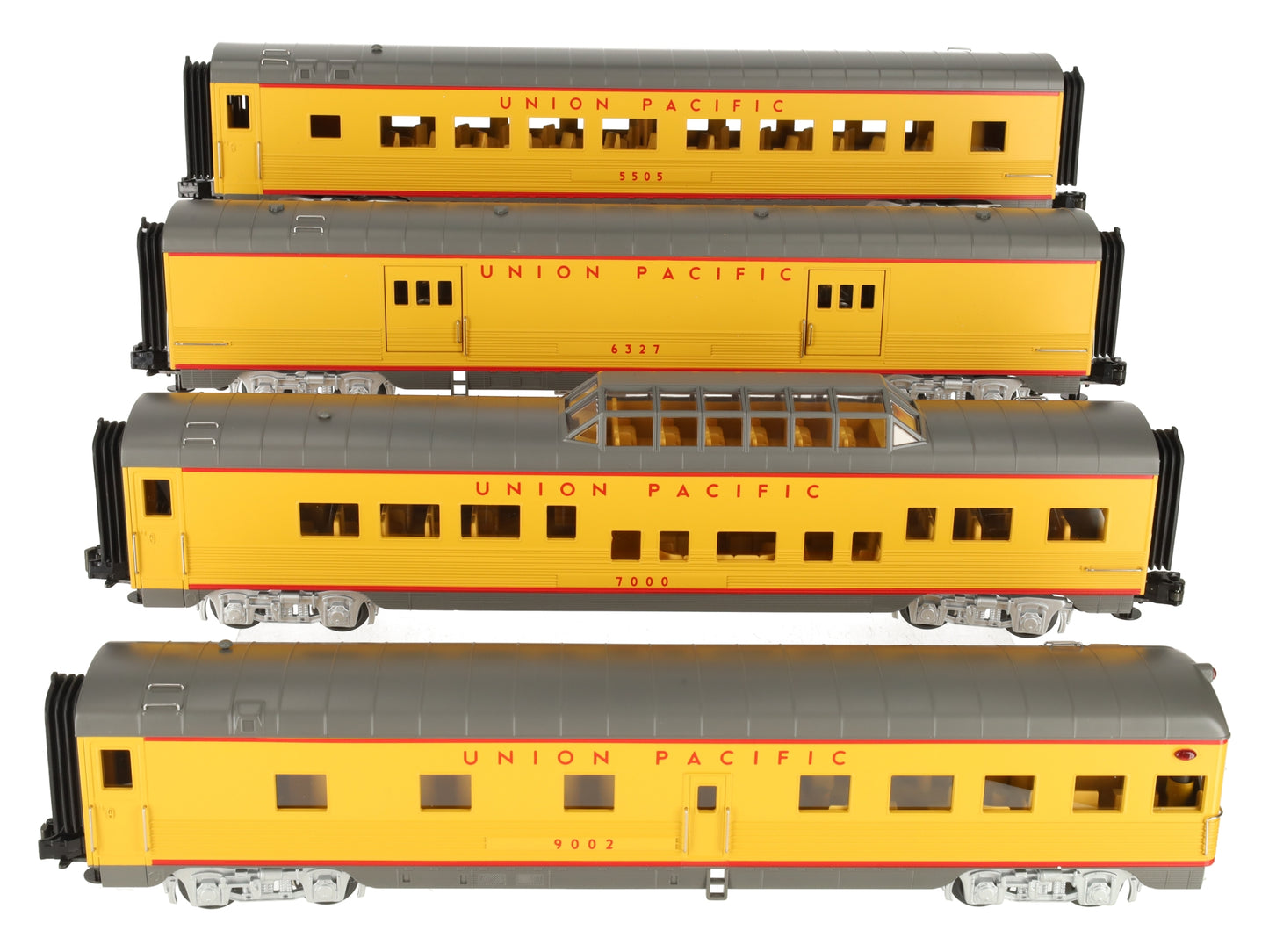 MTH 30-6737 O Union Pacific 60' Streamlined ABS Passenger Car Set (Set of 4) LN/Box