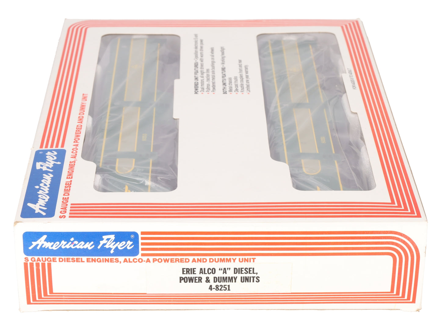 American Flyer 4-8251 S Gauge Erie Alco AA Diesel Locomotive Set EX/Box