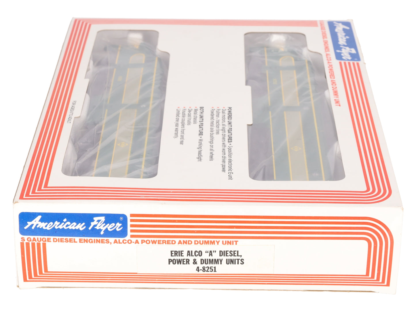 American Flyer 4-8251 S Gauge Erie Alco AA Diesel Locomotive Set EX/Box
