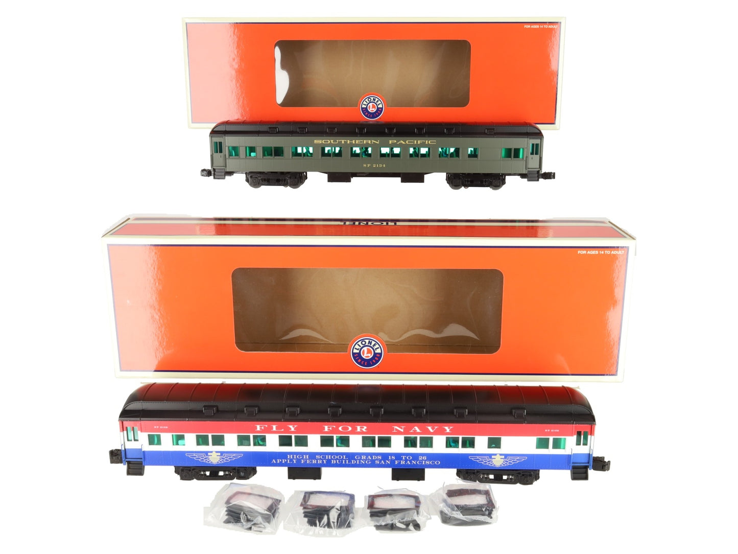 Lionel 1927130 Southern Pacific 18" Passenger Coach Car 2 Pack #3 LN/Box