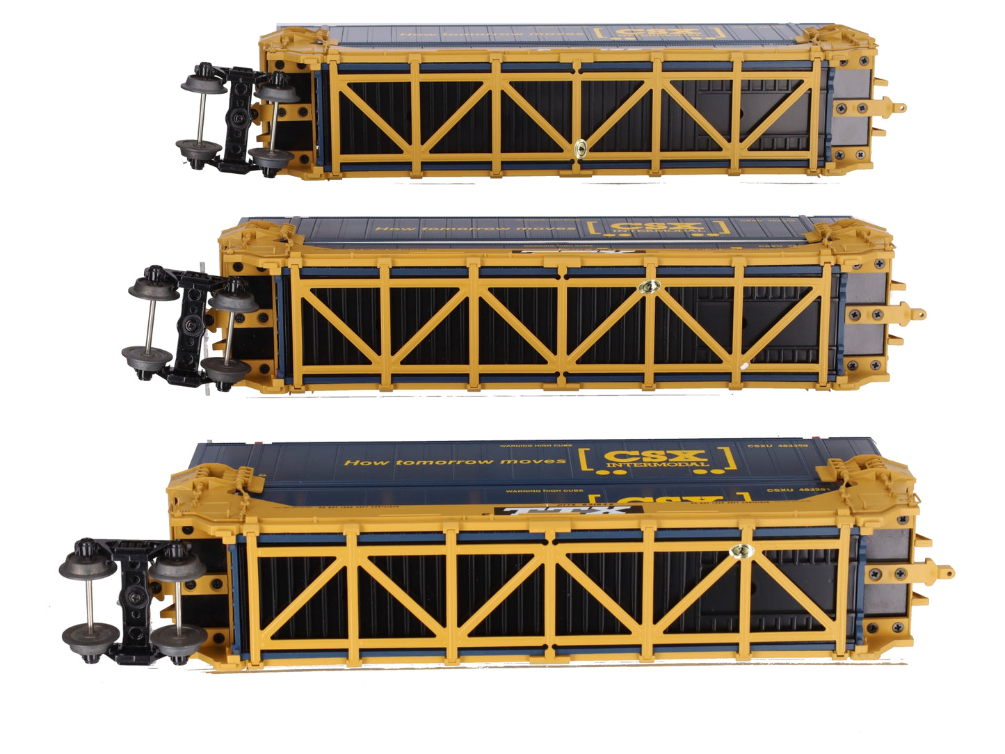 MTH 20-20395A O CSX Twin Stack Container Set (Set of 3) EX/Box