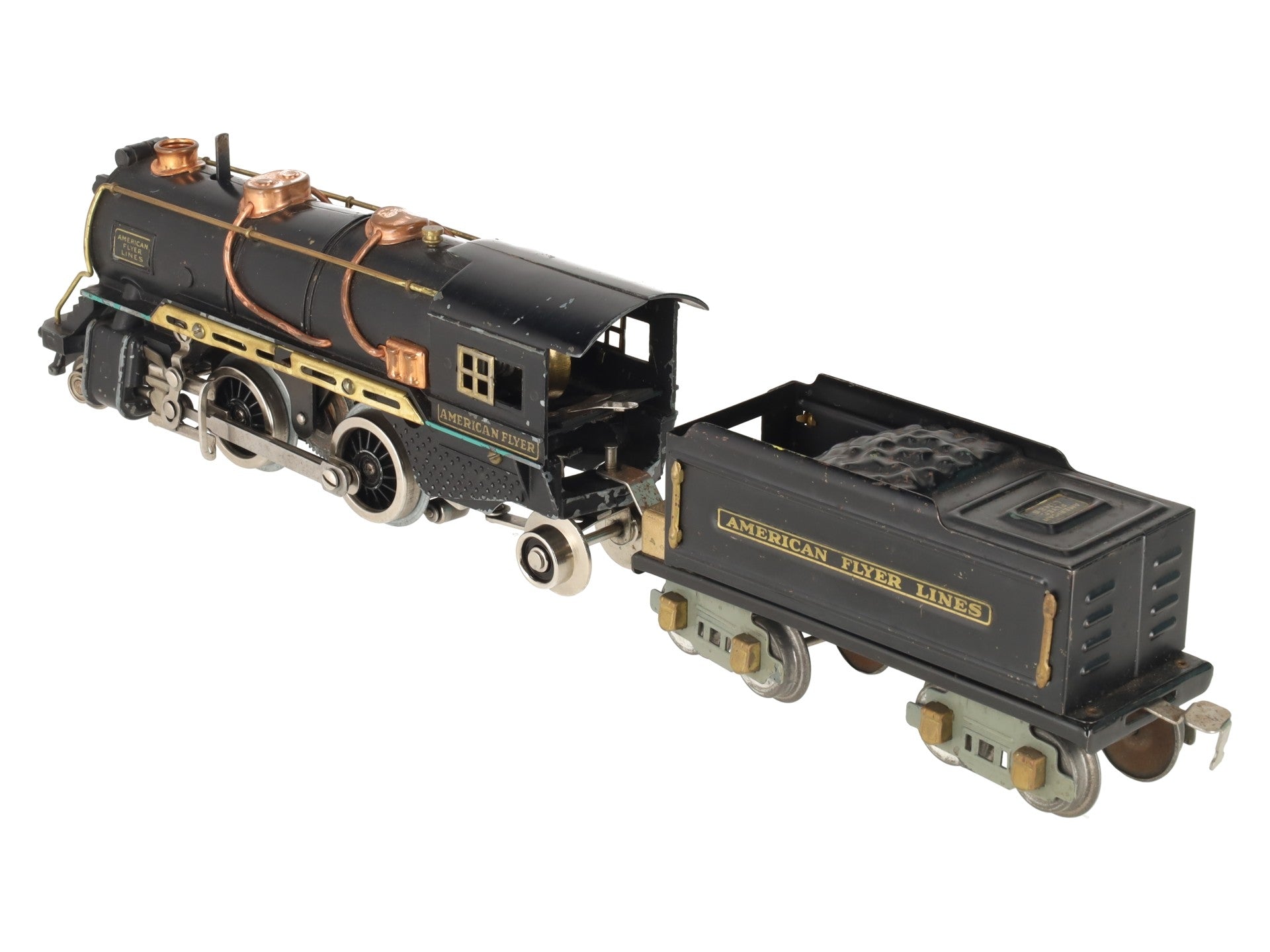 American Flyer 3322 Vintage O 2-4-2 Steam Engine & Tender VG