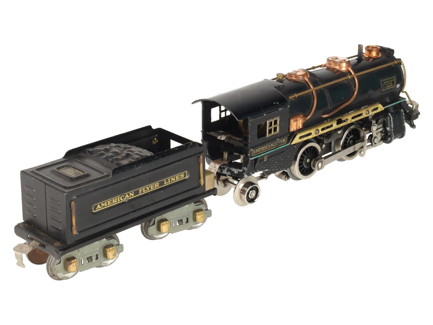 American Flyer 3322 Vintage O 2-4-2 Steam Engine & Tender VG