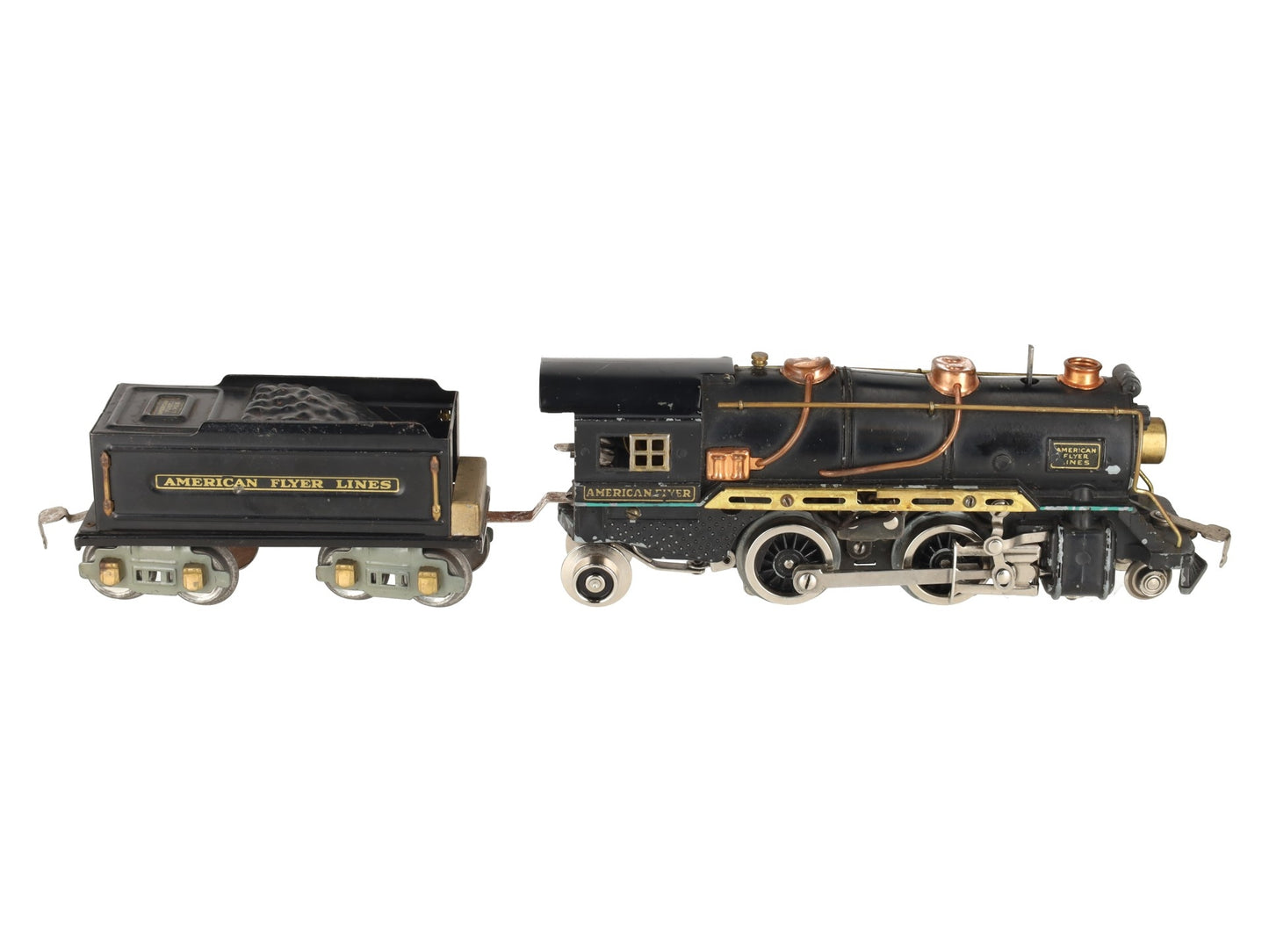 American Flyer 3322 Vintage O 2-4-2 Steam Engine & Tender VG