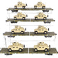 MTH 20-92274 O U.S. Army 4-Car 60' Flat Car Set w/(2) Humvee Vehicles EX/Box