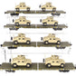 MTH 20-92274 O U.S. Army 4-Car 60' Flat Car Set w/(2) Humvee Vehicles EX/Box
