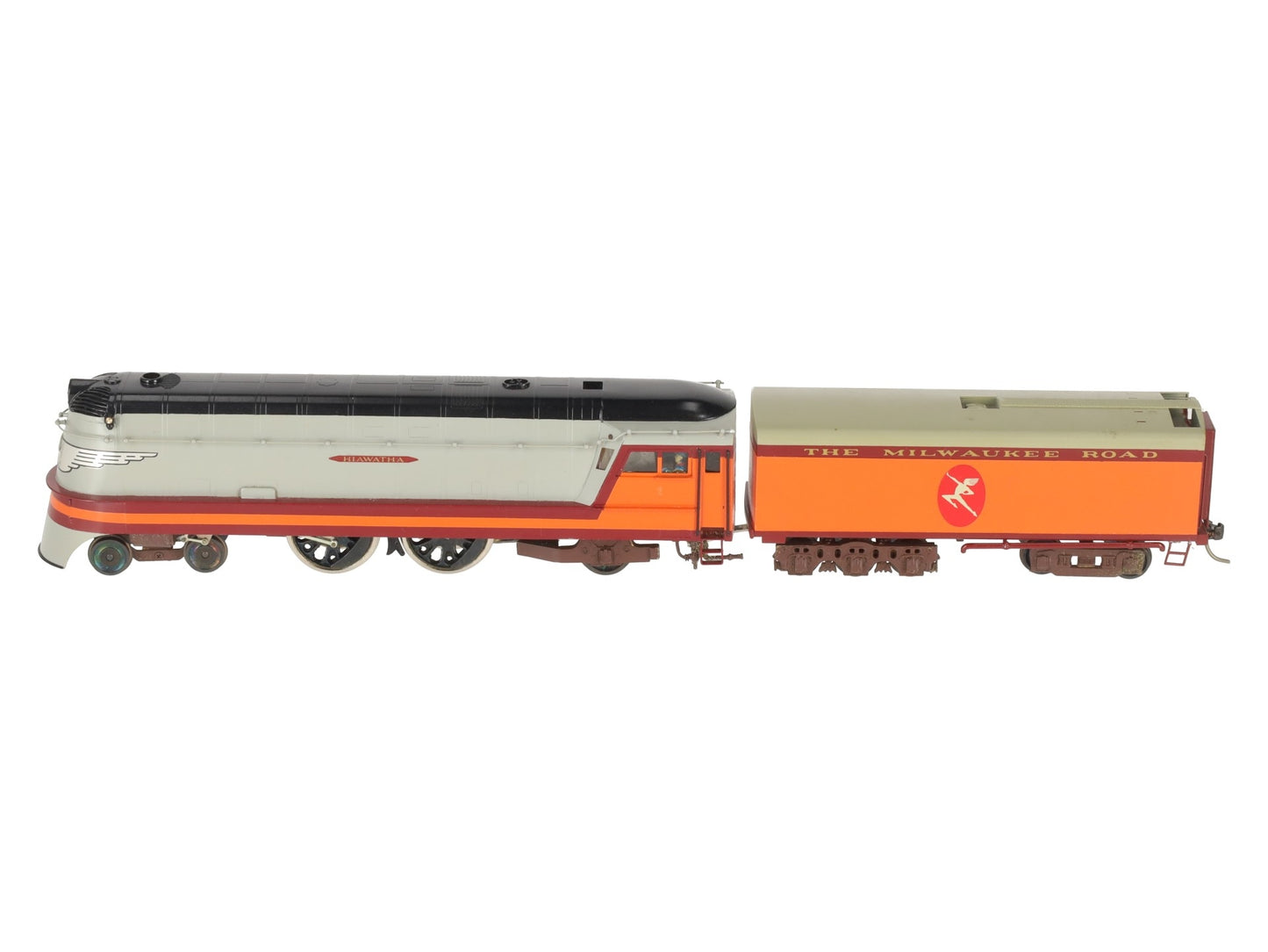 KMT HO Brass 4-4-2 Nickel Plate Hiawatha Milwaukee Road Locomotive w/ Tender EX