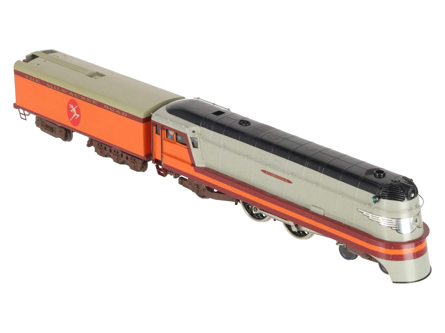 KMT HO Brass 4-4-2 Nickel Plate Hiawatha Milwaukee Road Locomotive w/ Tender EX