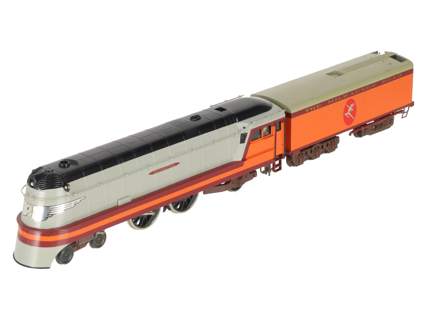KMT HO Brass 4-4-2 Nickel Plate Hiawatha Milwaukee Road Locomotive w/ Tender EX