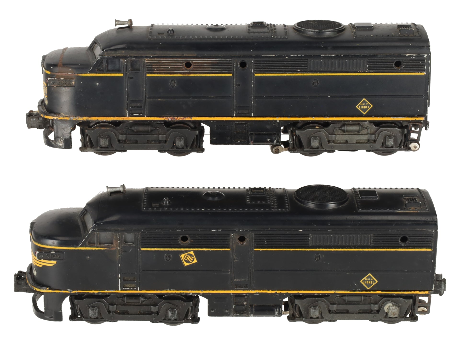 Lionel 2032 Vintage O Erie Alco AA Diesel Locomotive Set VG